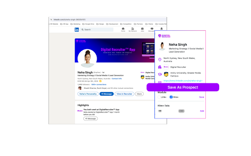 DigitalRecruiter™ Chrome Extension screenshot