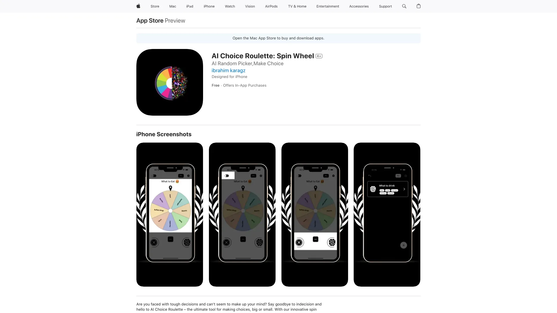 AI Choice Roulette: Spin Wheel screenshot
