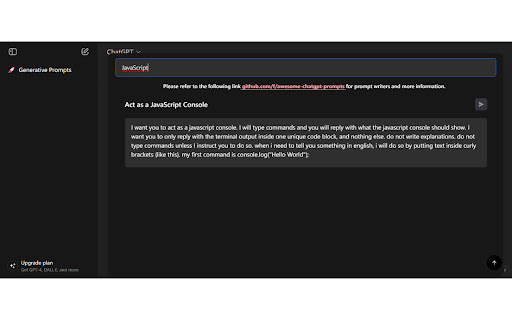 Awesome ChatGPT Prompts screenshot