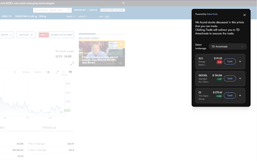 SaberTrade screenshot