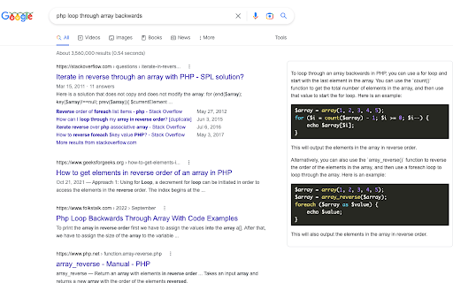 ChatGPT for Google Browser Extension screenshot