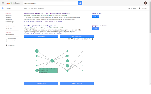 Google Scholar Explorer screenshot