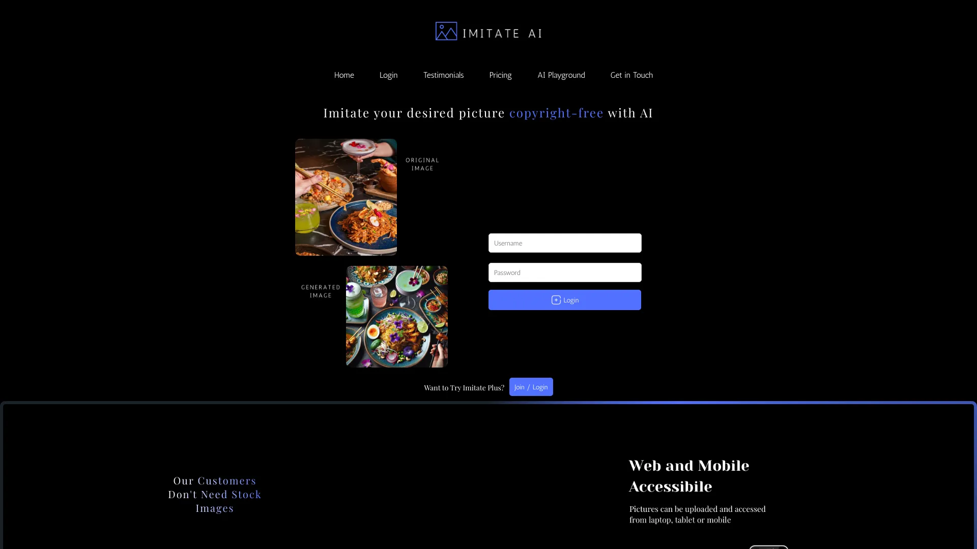 Imitate AI screenshot