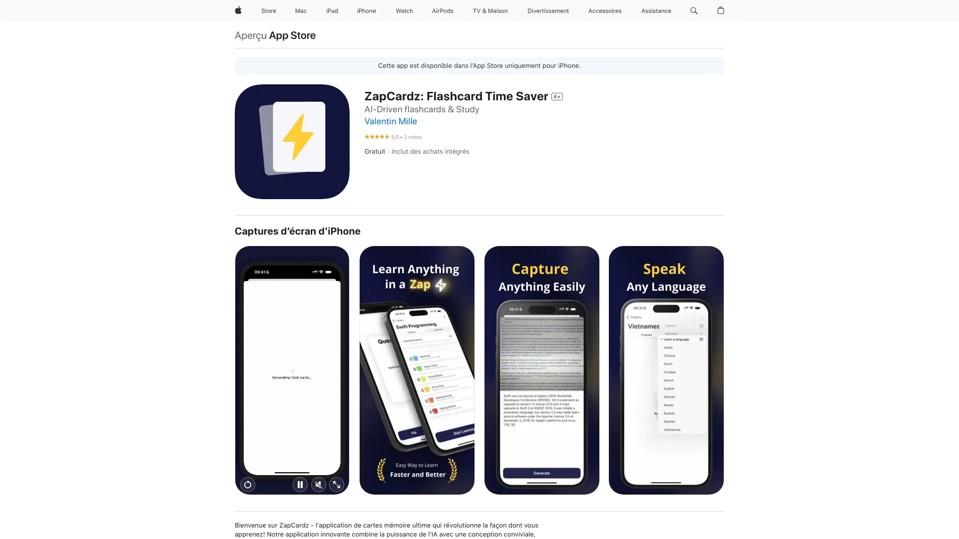 ZapCardz screenshot
