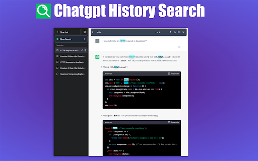 ChatGPT History Search Plugin screenshot