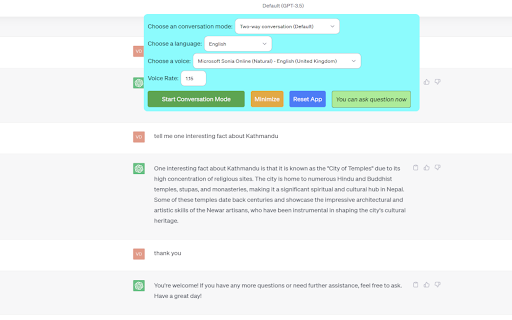 ChatGPT Voice Extension screenshot