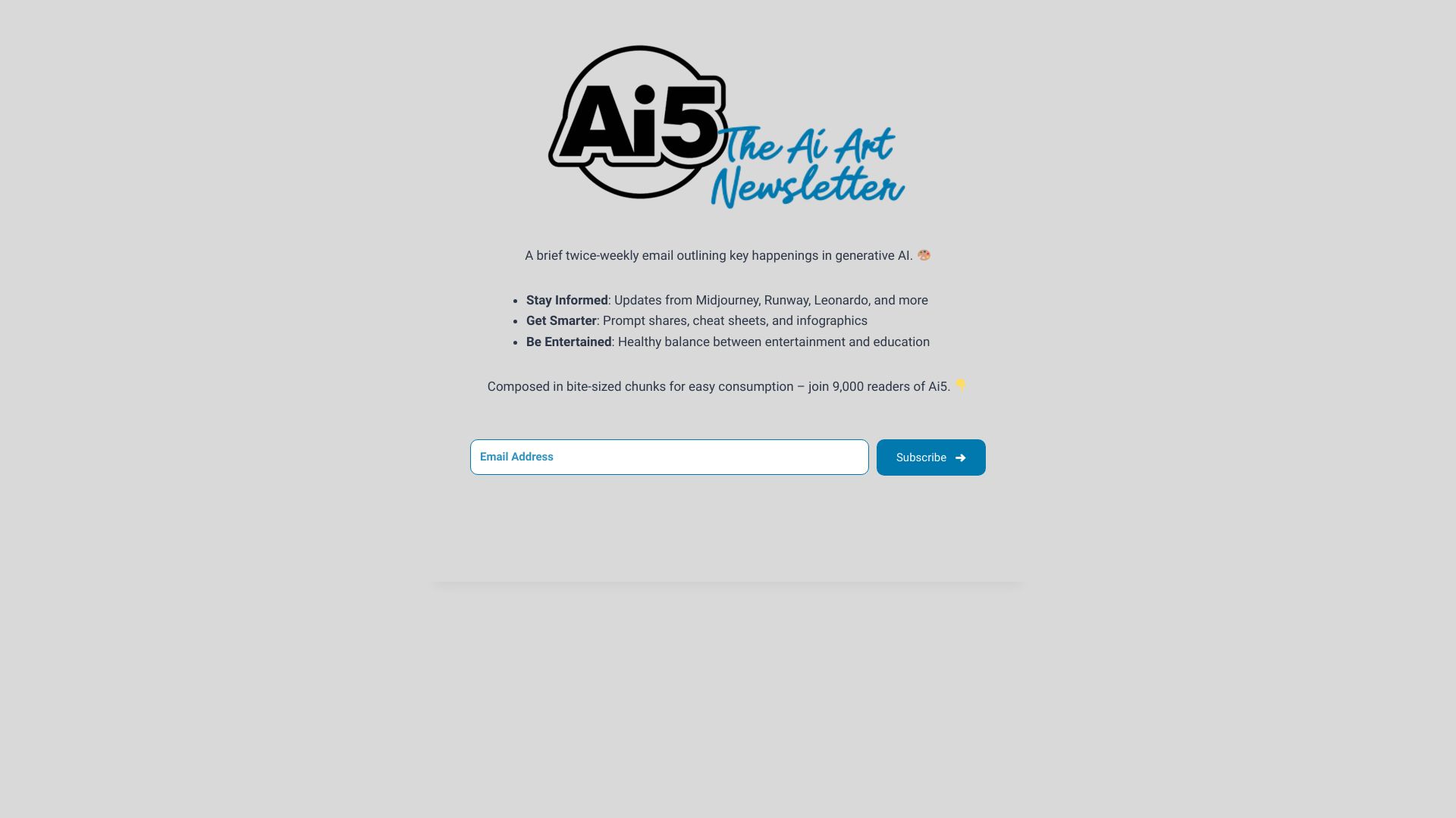 Ai5 – The AI Art Newsletter screenshot