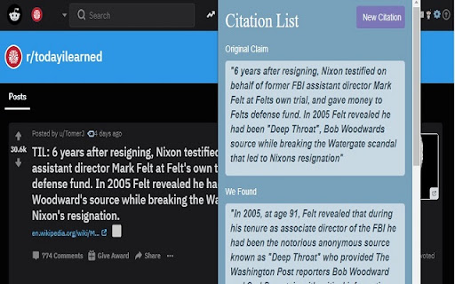 DeepCite screenshot