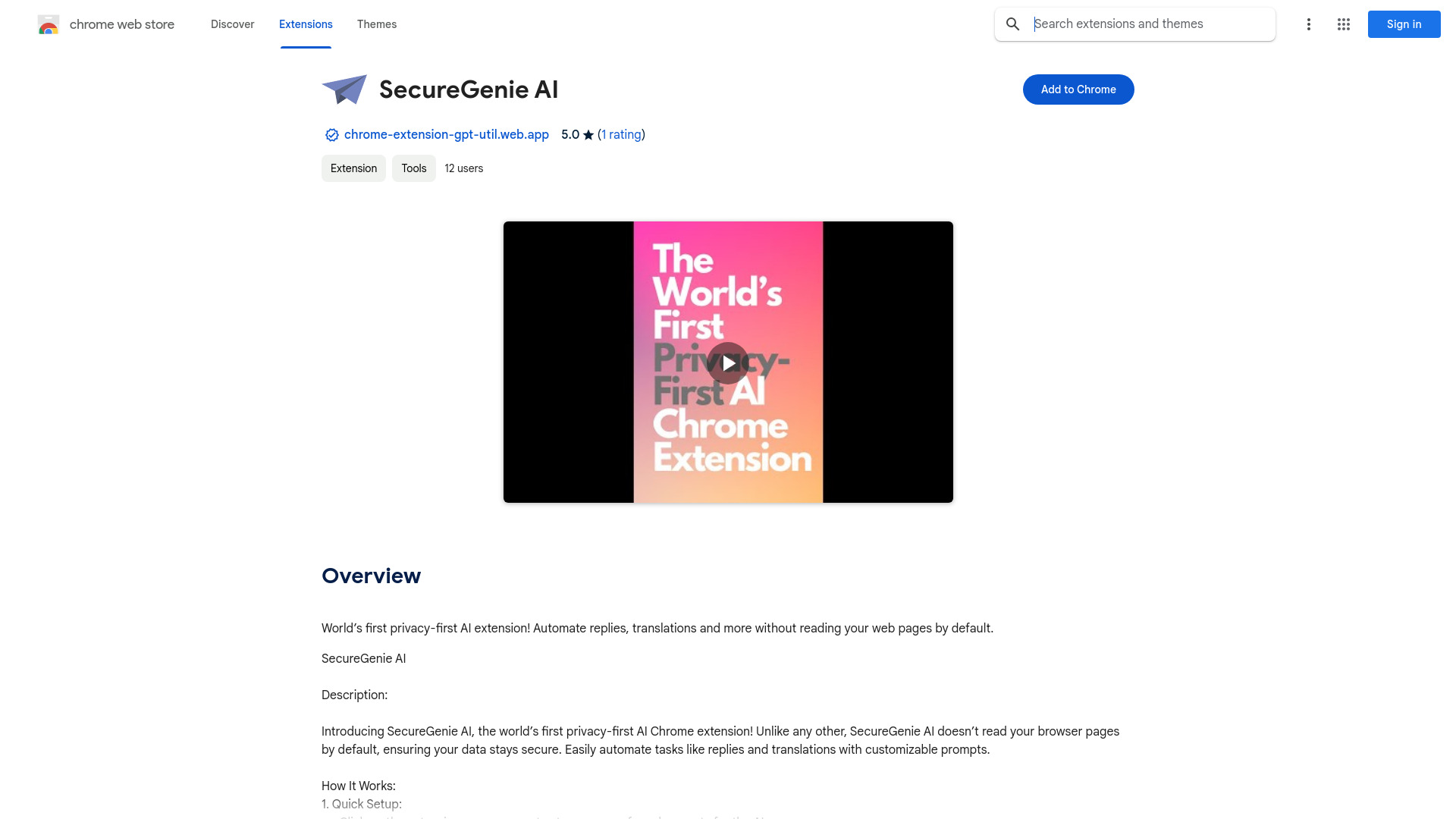 Privacy-First AI Extension screenshot