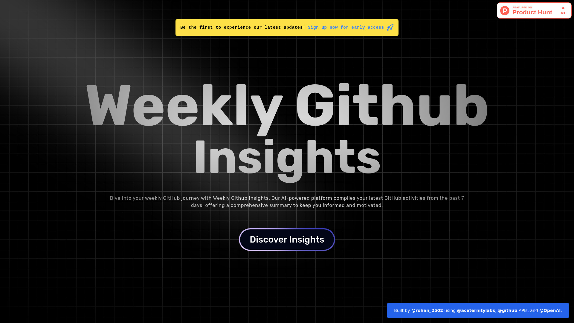 Weekly Github Insights screenshot