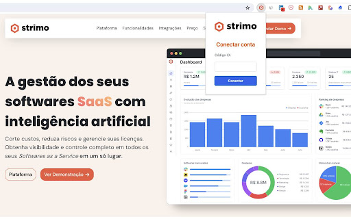 Plataforma de gestão e inteligência em softwares SaaS com inteligência artificial screenshot