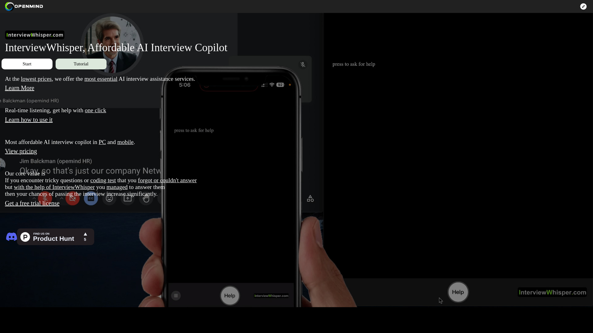 InterviewWhisper screenshot