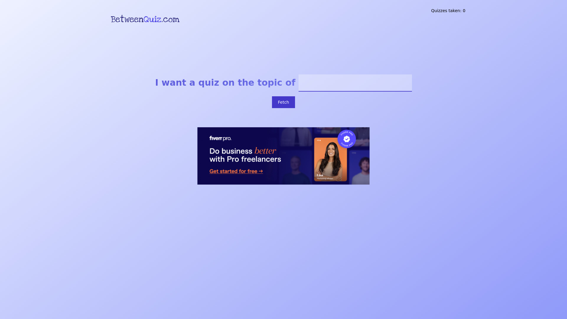 Betweenquiz screenshot