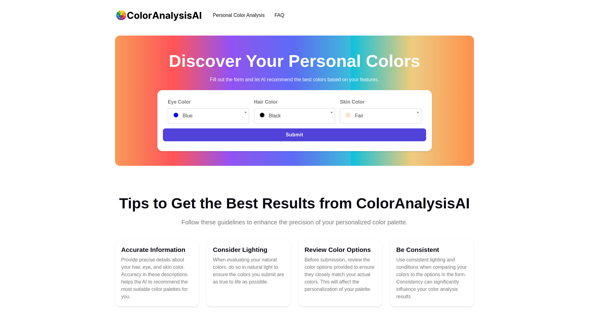 ColorAnalysisAI screenshot
