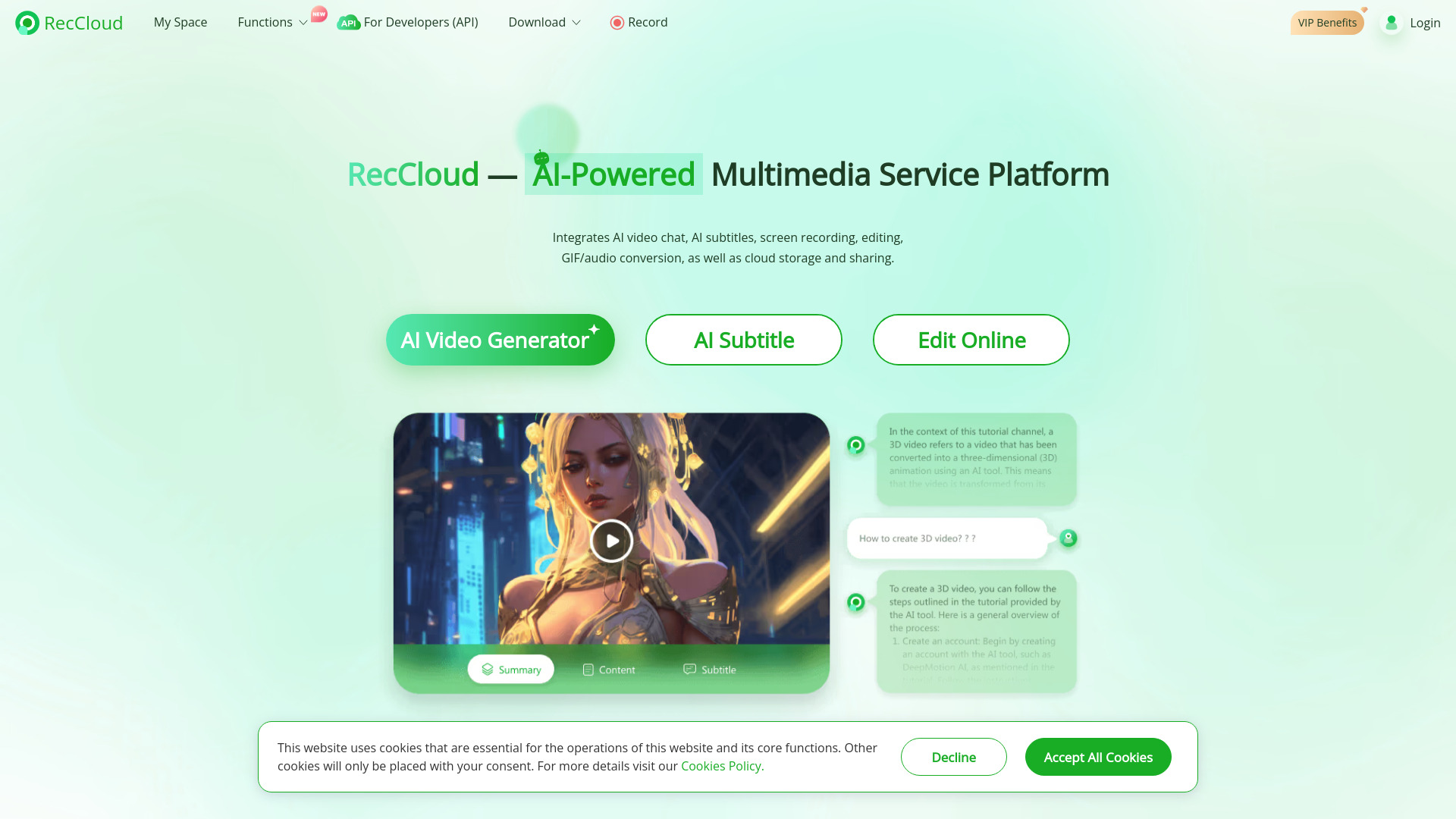 RecCloud screenshot