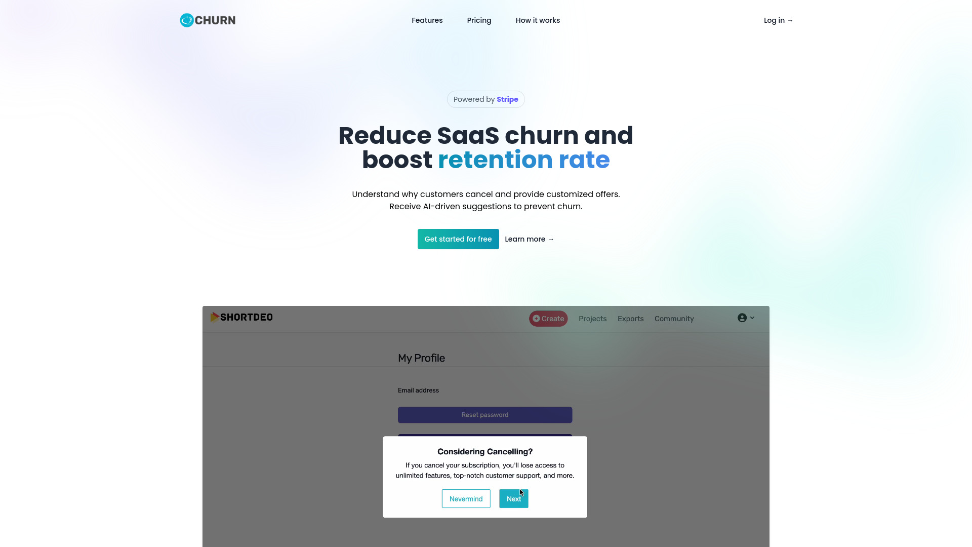 Echurn screenshot