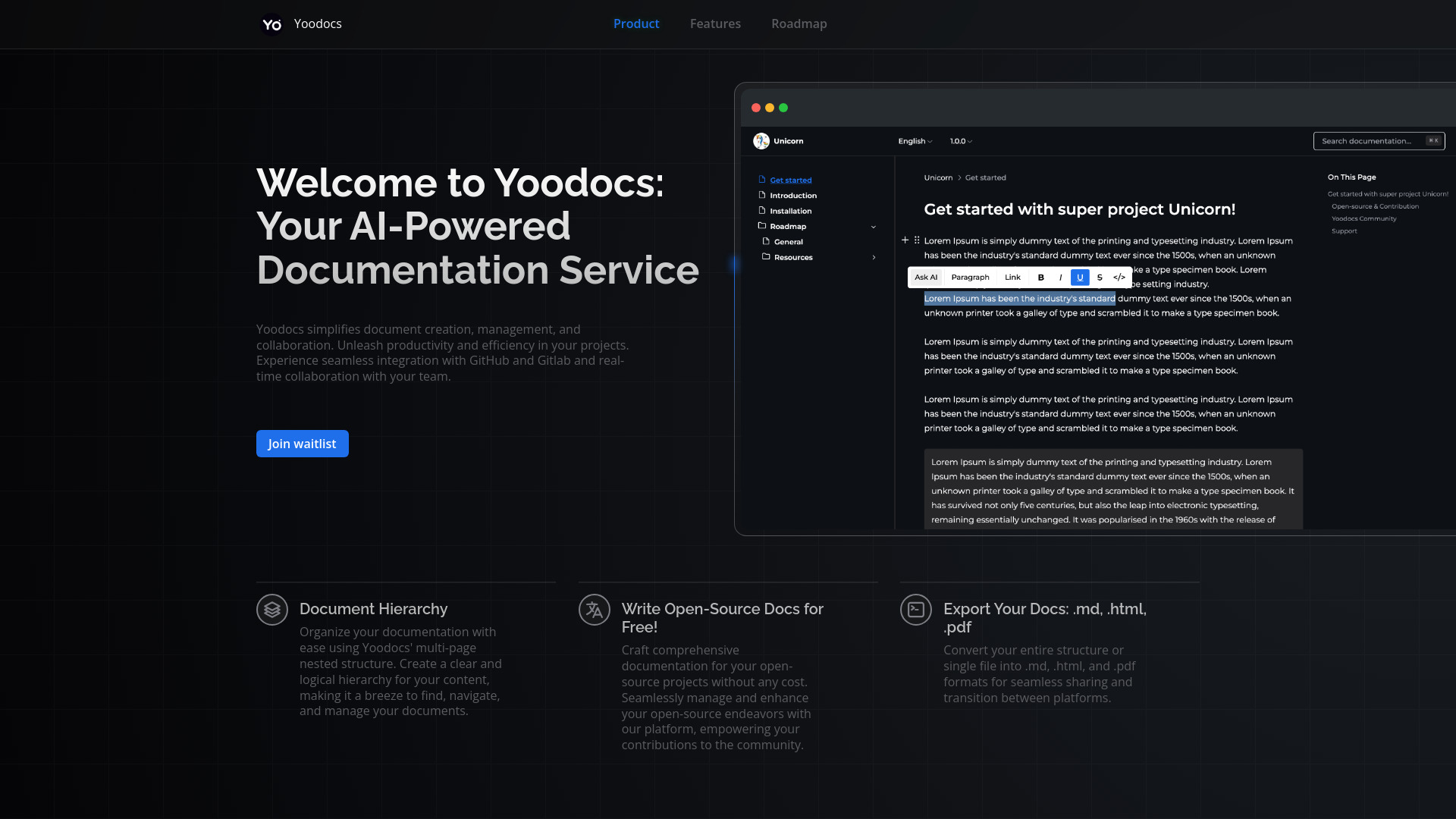 Yoodocs screenshot