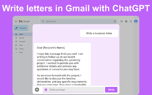 Chat GPT for Gmail Chrome Extension screenshot