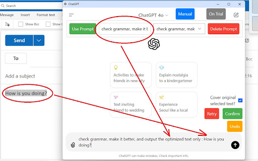ChatGPT Enhancer for Extensive Text Operation screenshot