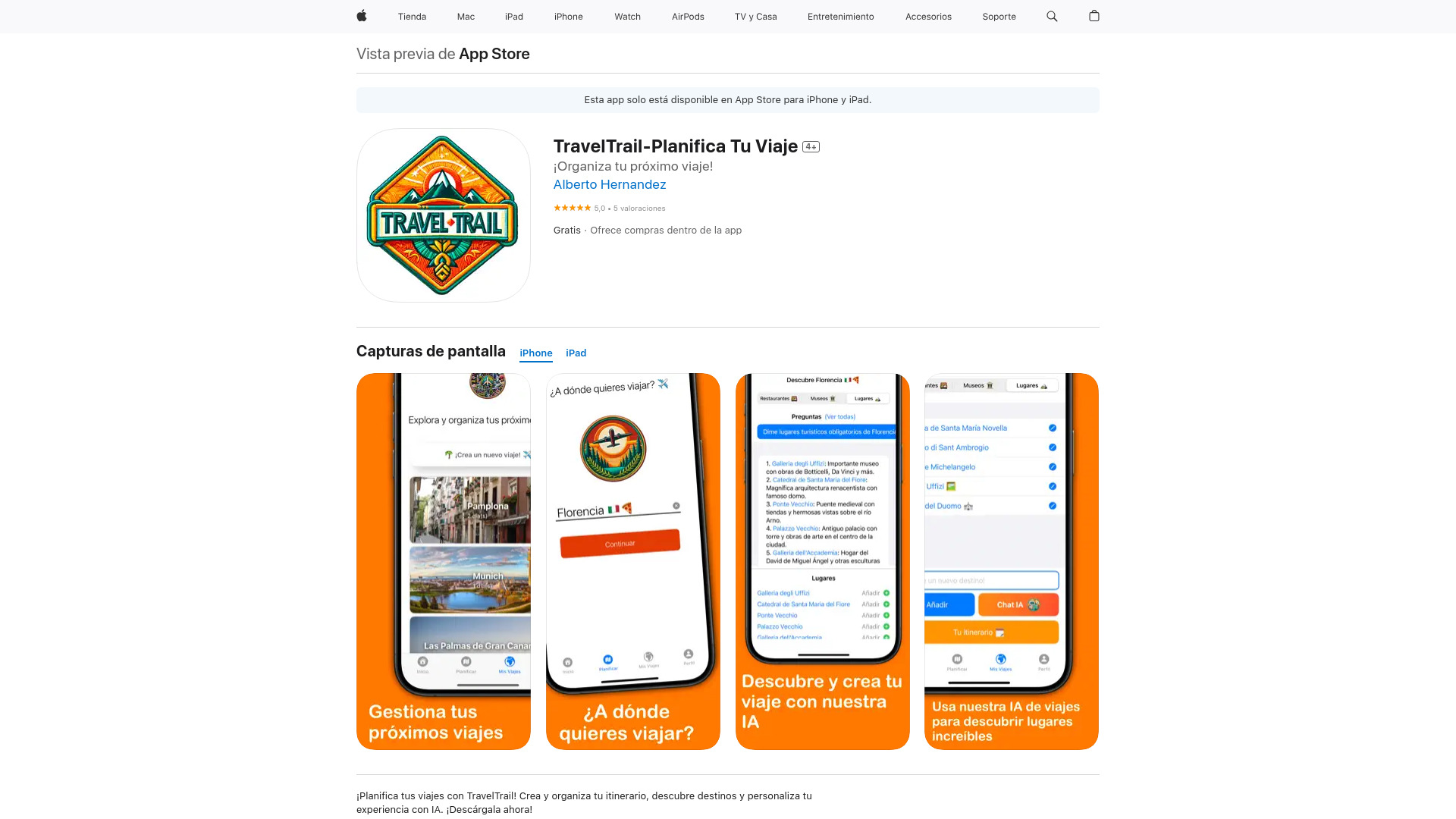 TravelTrail screenshot