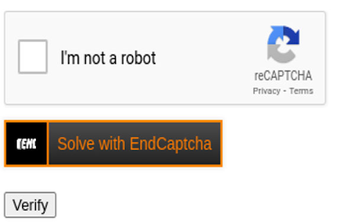 End Captcha screenshot