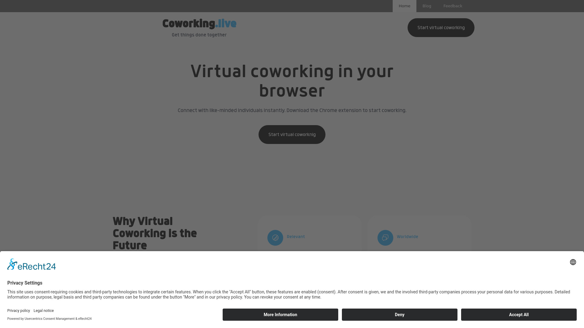 Coworking.live screenshot