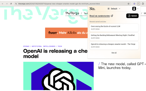 Nestornotes Chrome Extension screenshot