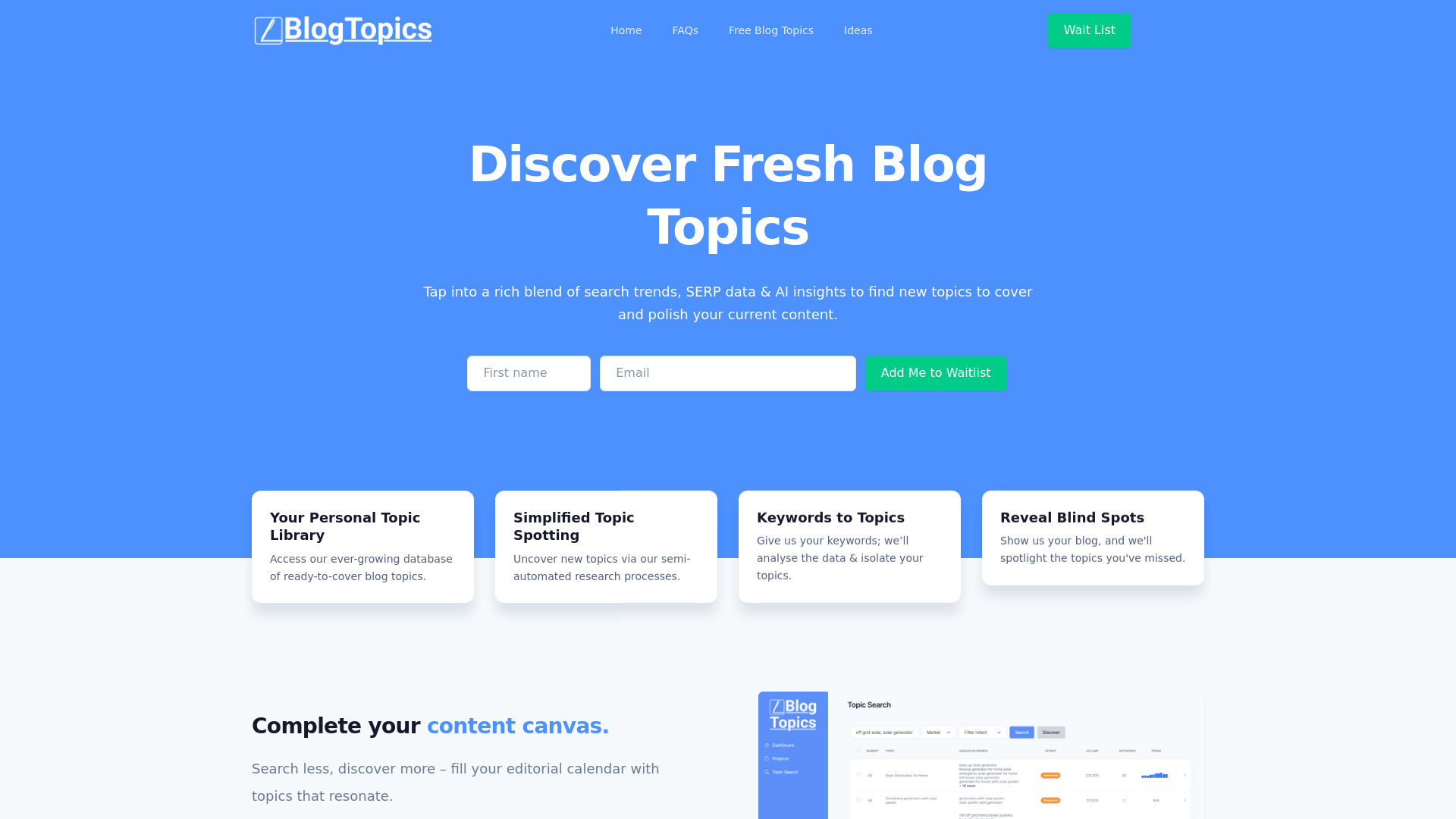 BlogTopics screenshot