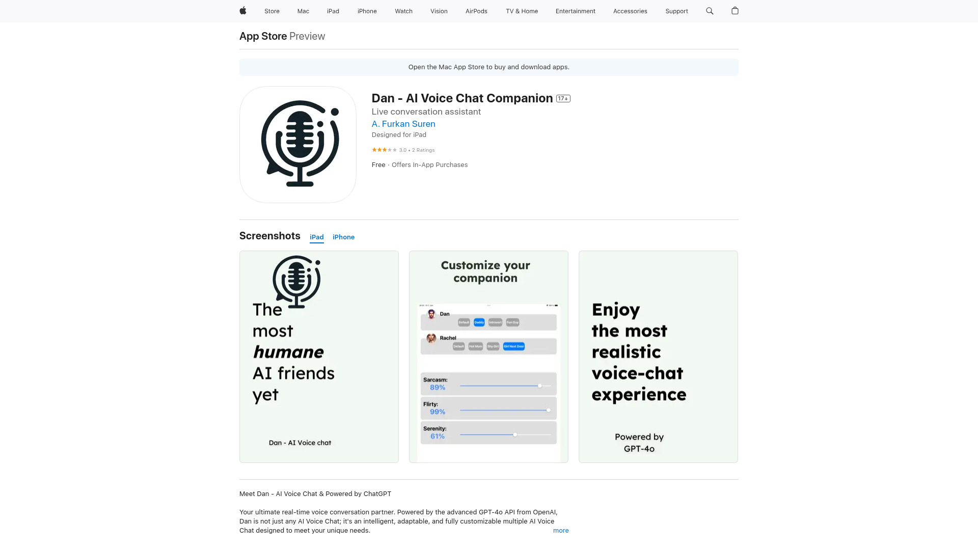Dan - AI Voice Chat Companion screenshot
