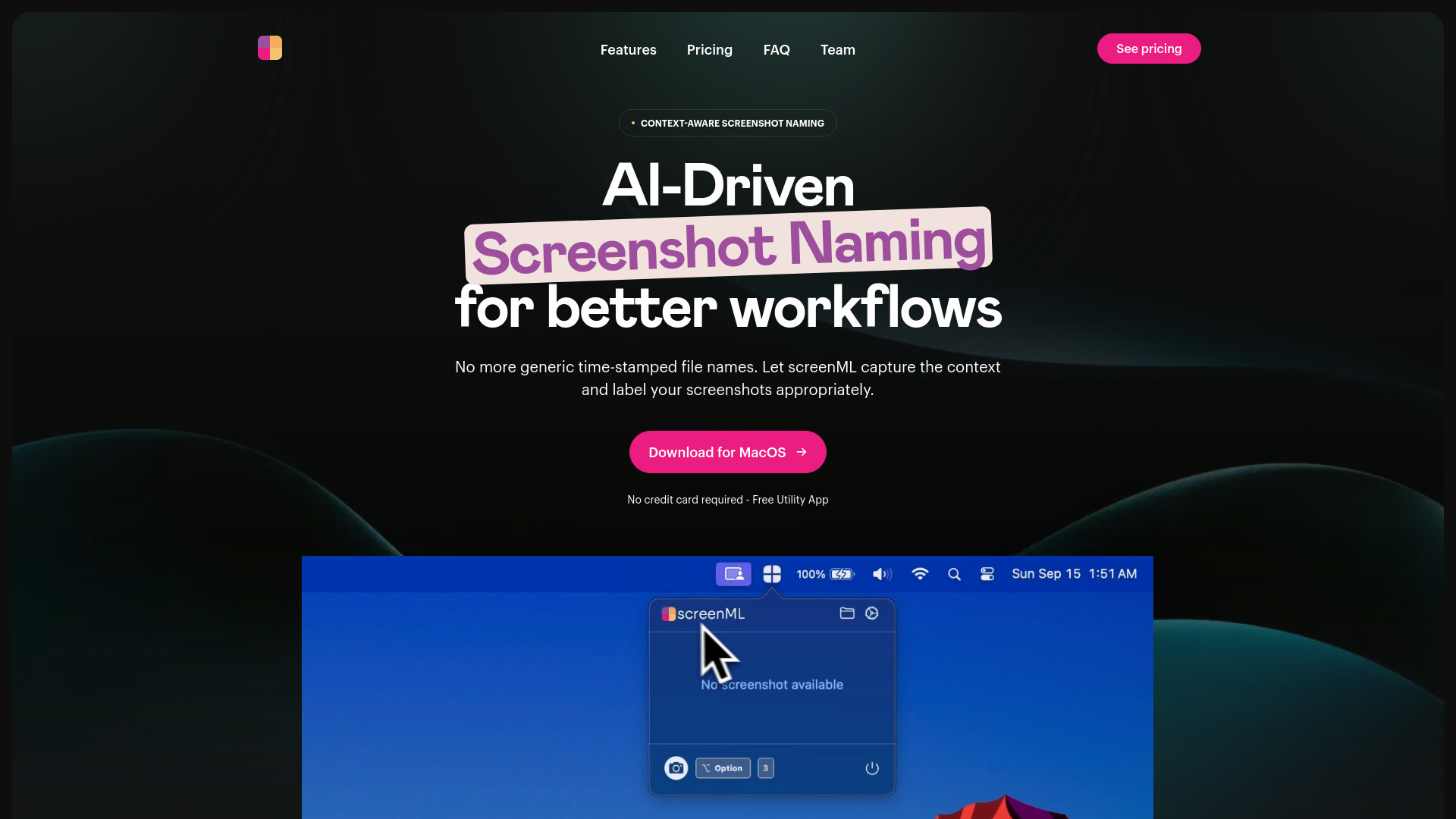 ScreenML screenshot