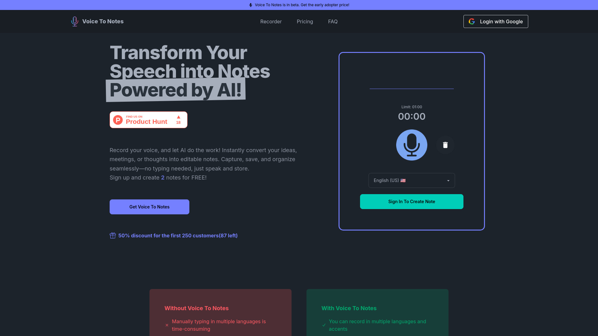 Voice To Notes screenshot