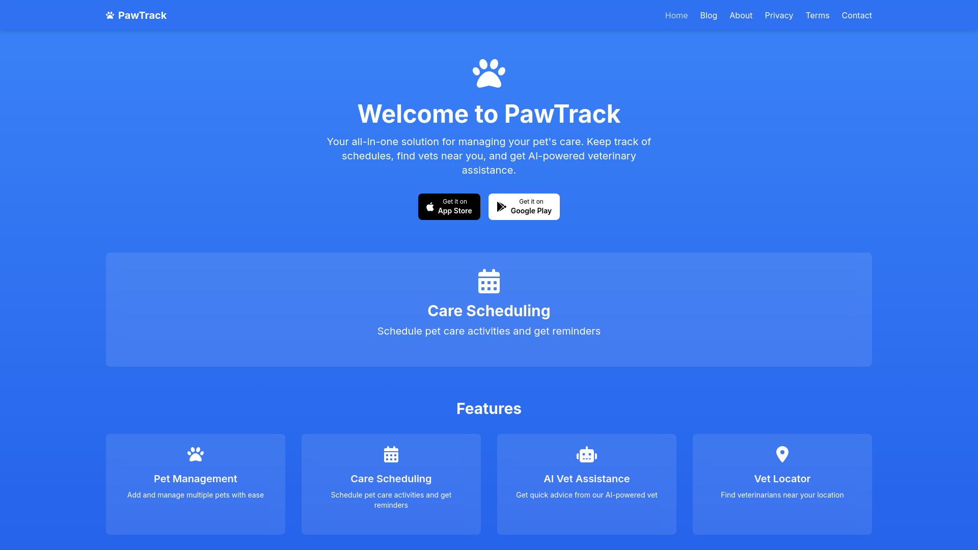 PawTrack screenshot