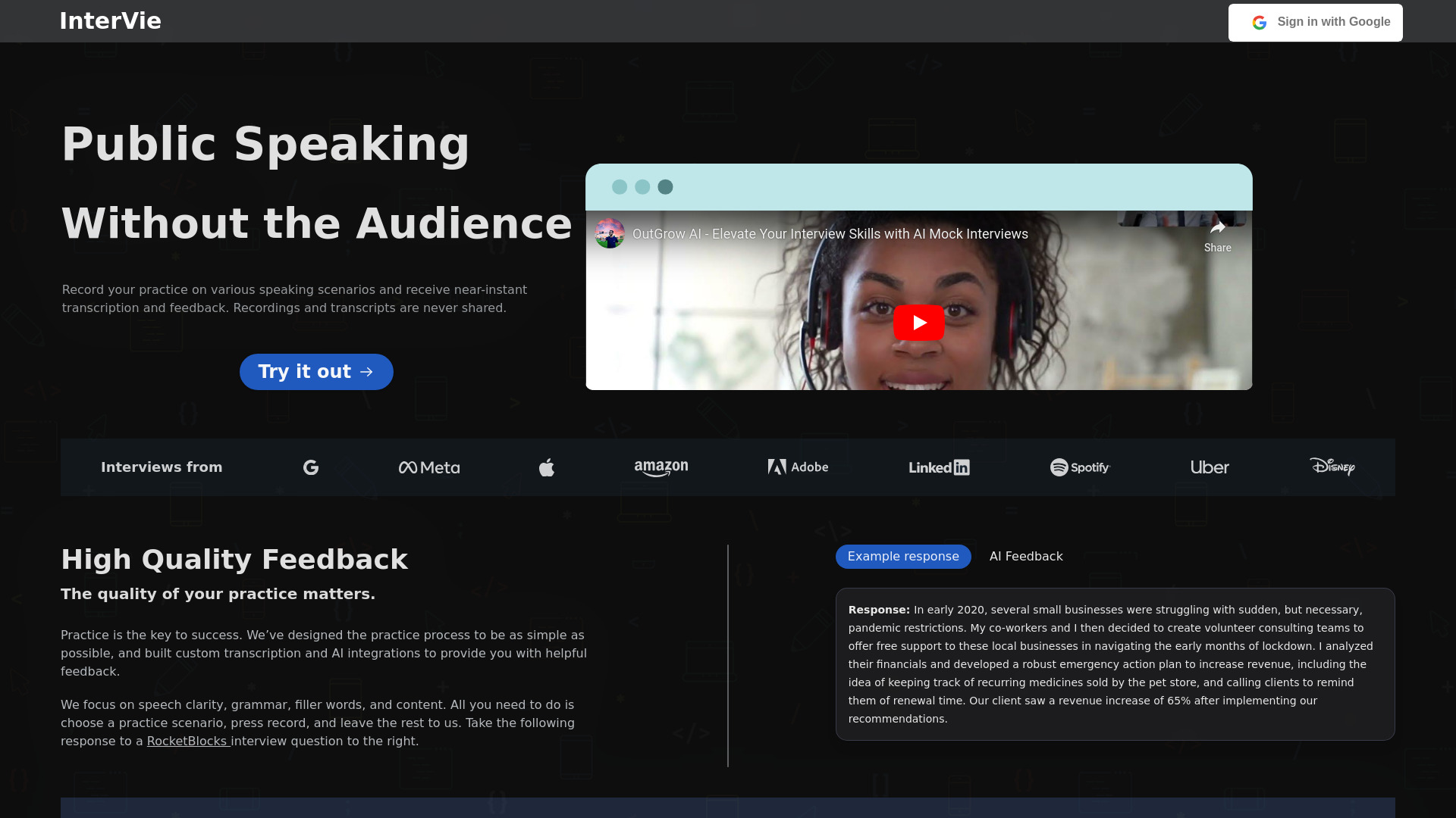 InterVie screenshot