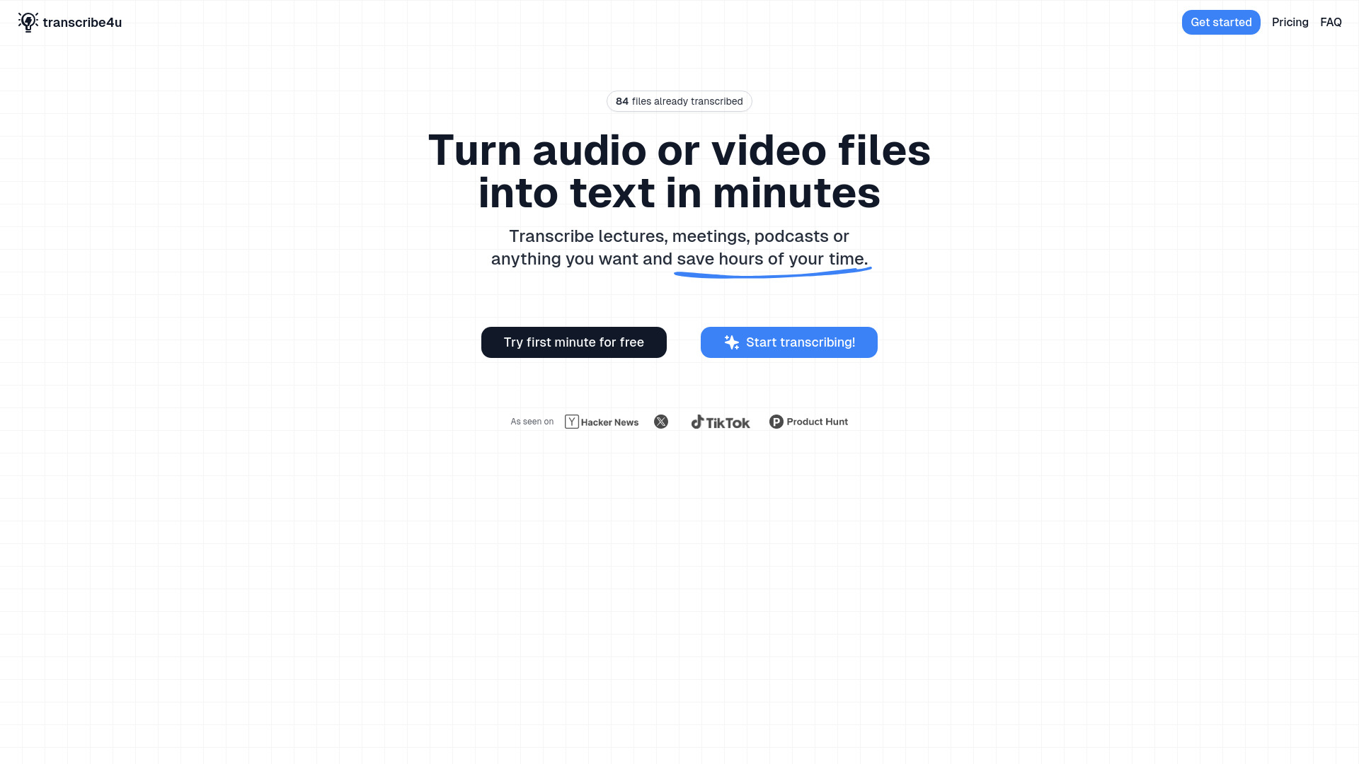 transcribe4u screenshot