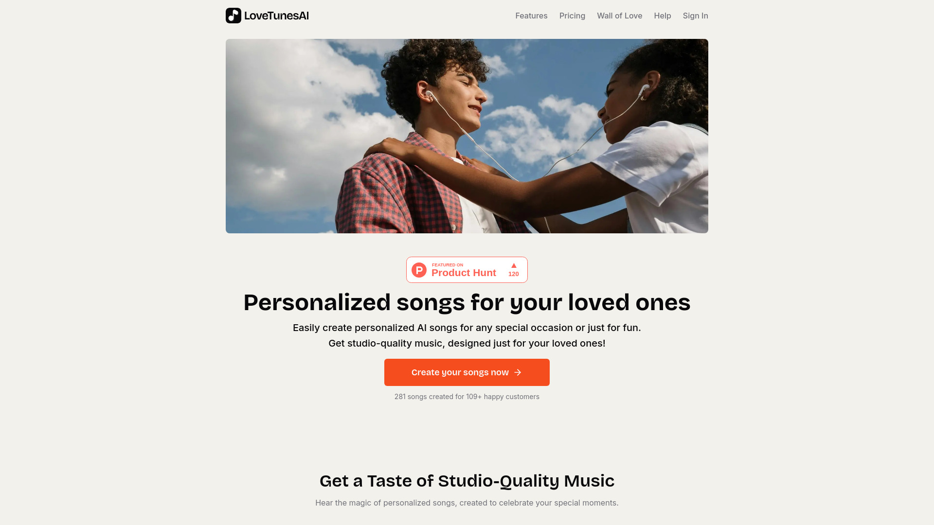 LoveTunesAI screenshot