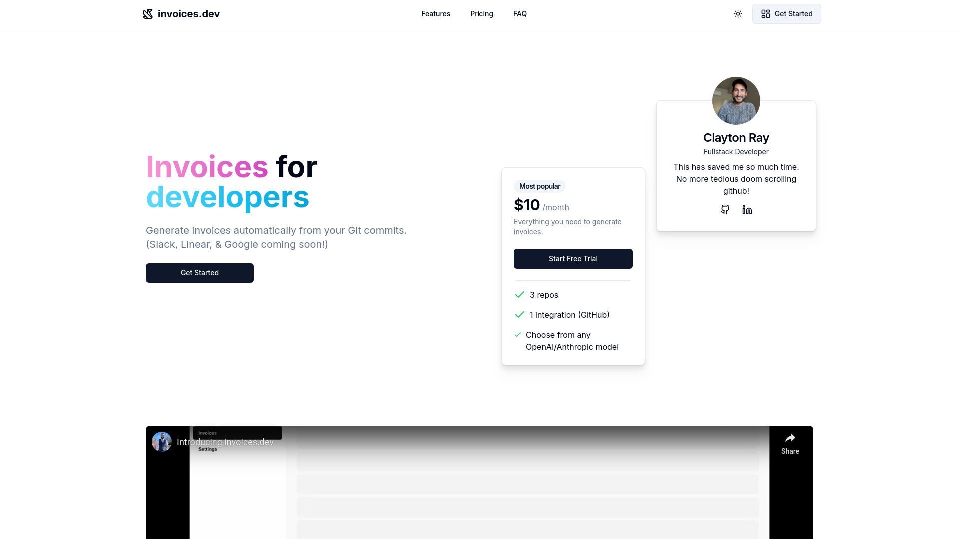 invoices.dev screenshot