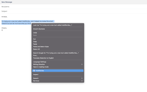 IntelliScribe screenshot