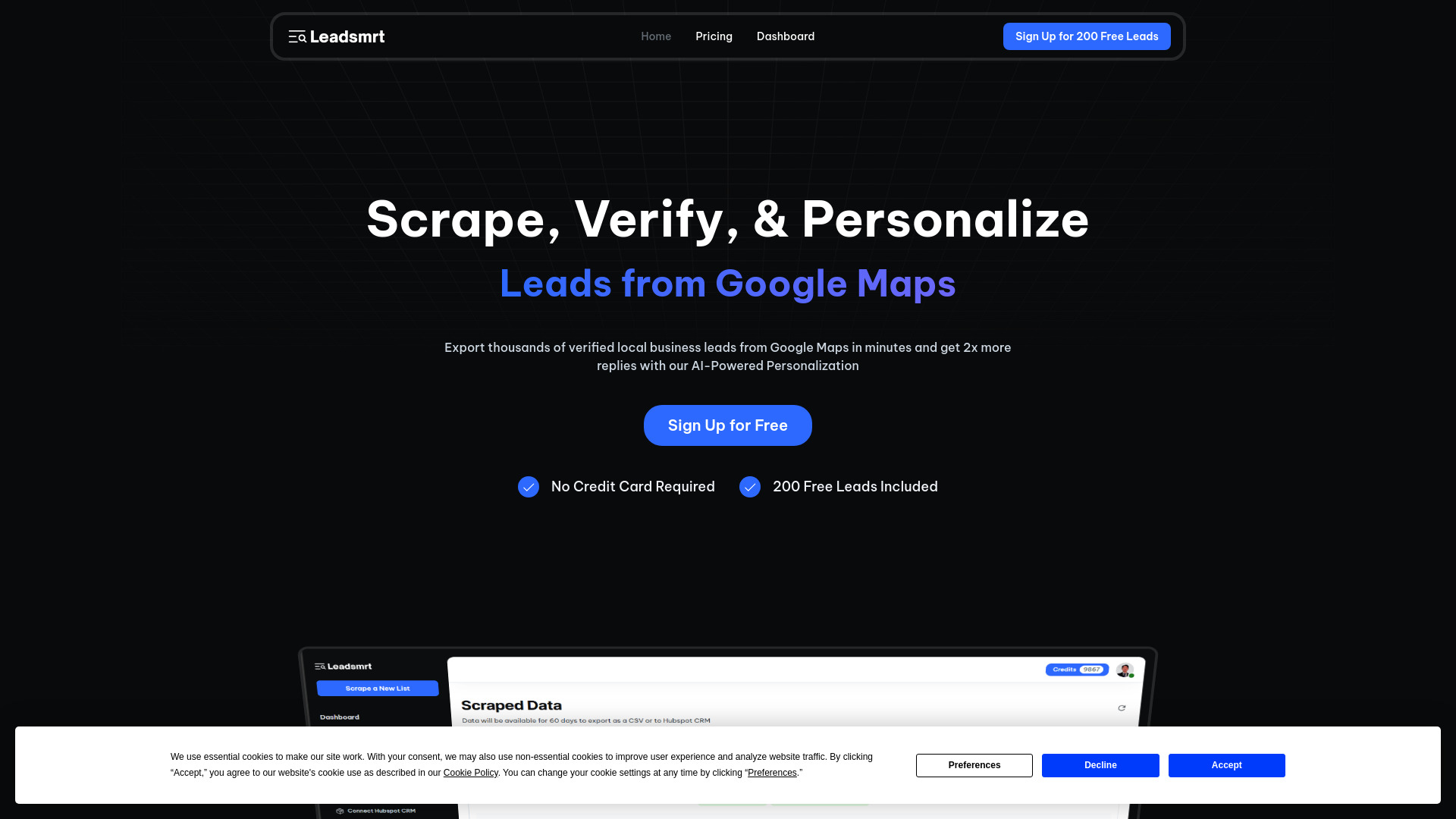 Leadsmrt screenshot