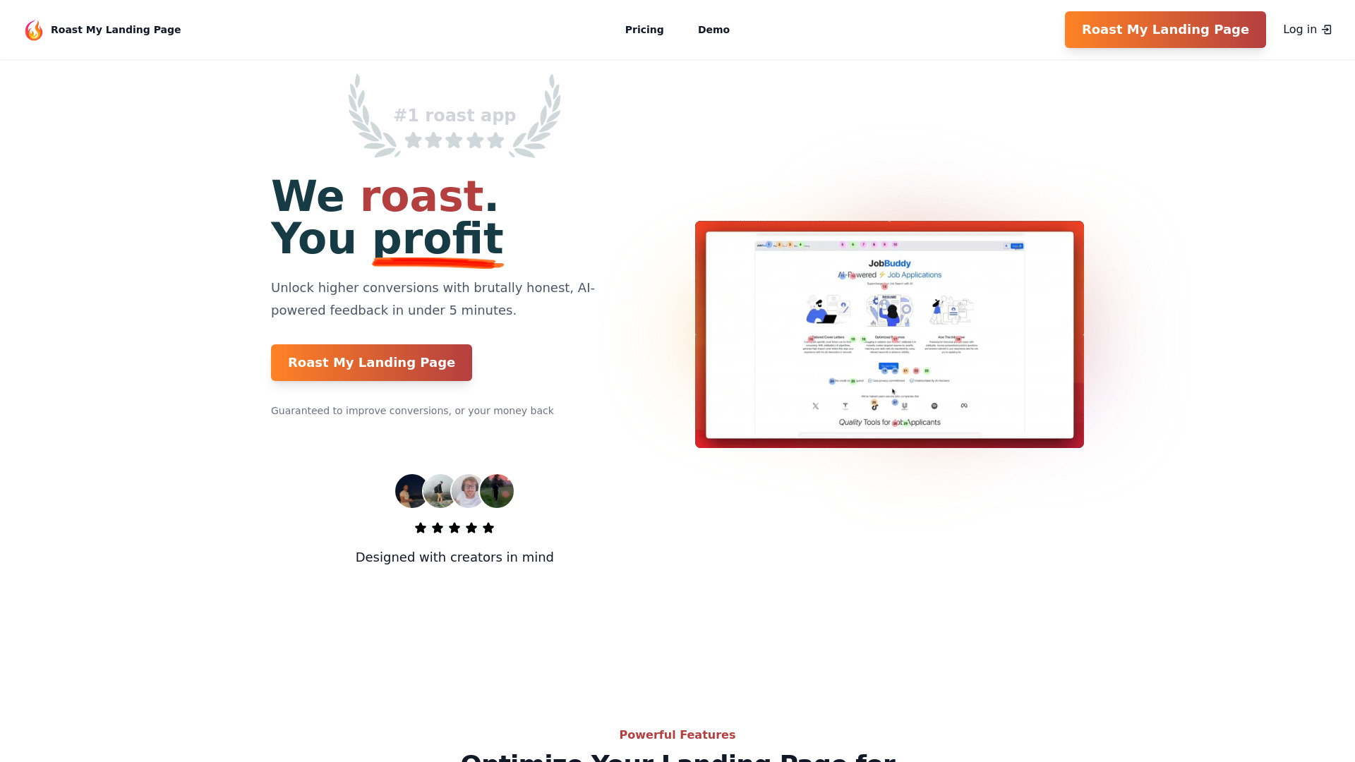 Roast My Landing Page screenshot