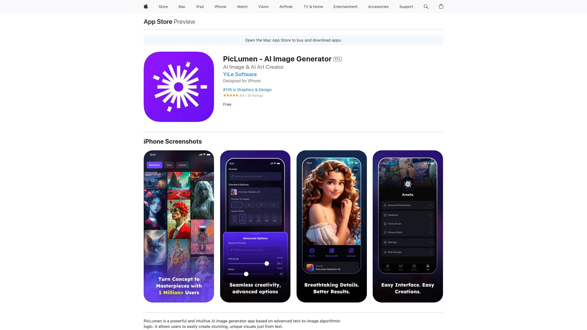 PicLumen - AI Image Generator screenshot