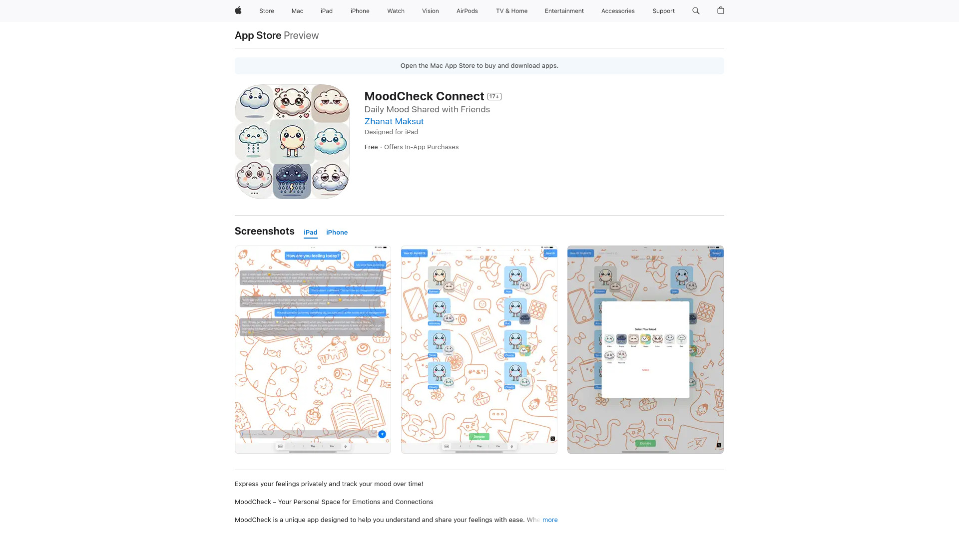 MoodCheck Connect screenshot