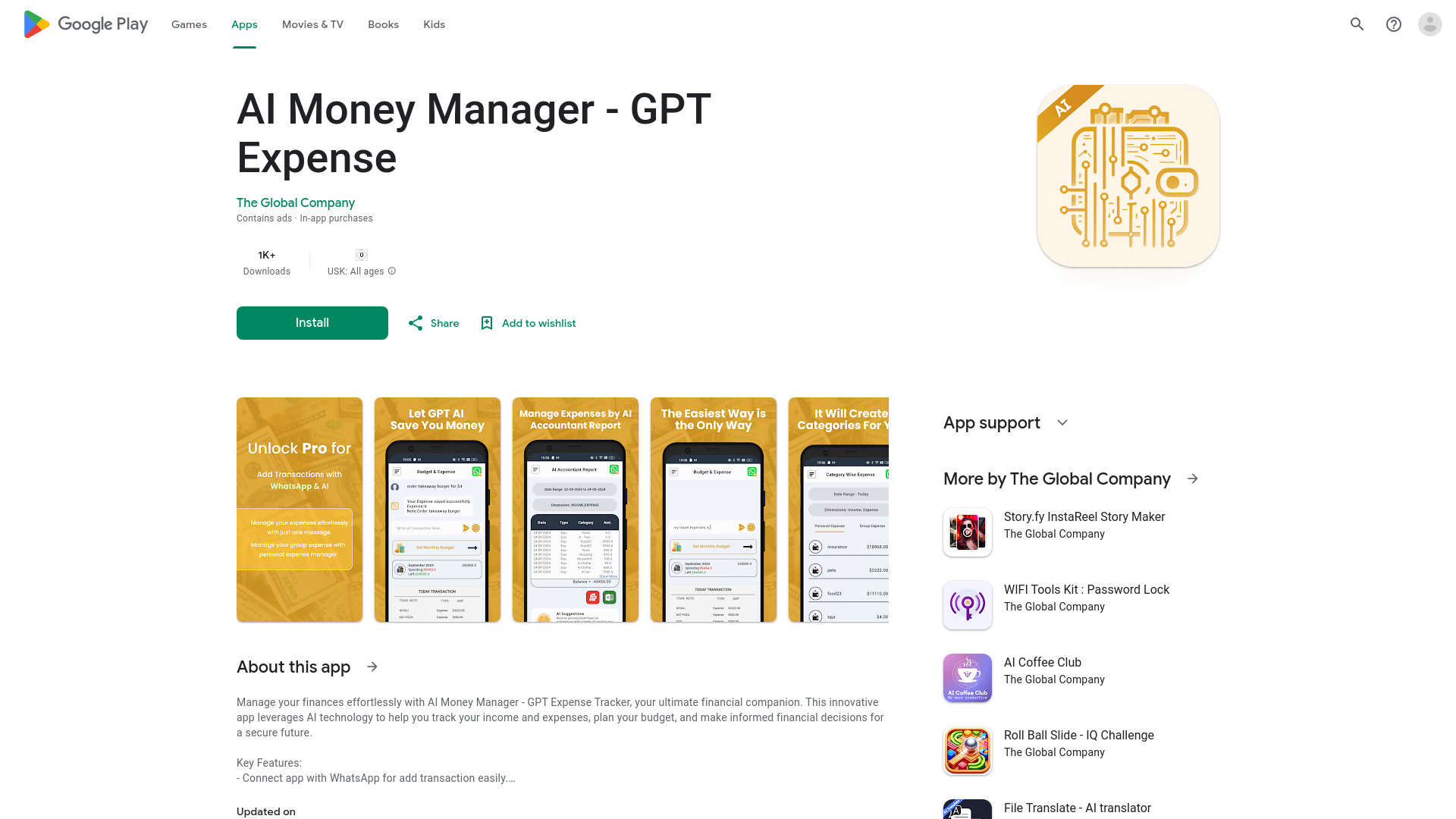 AI Money Manager - GPT Expense screenshot
