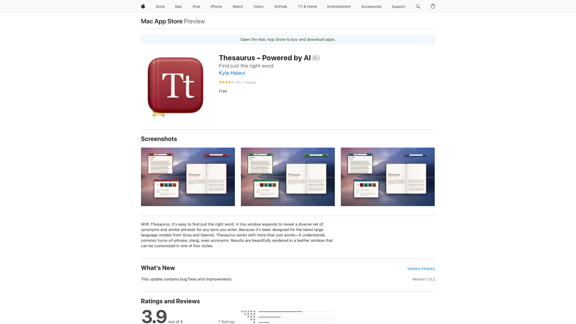 Thesaurus – Powered by AI screenshot