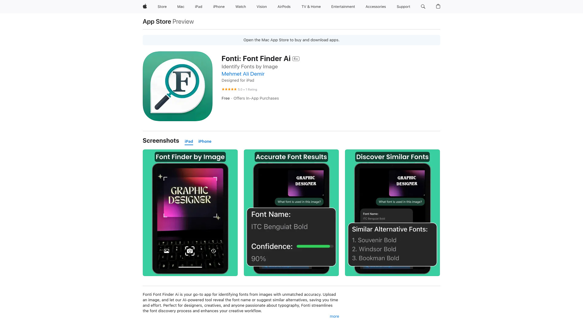 Fonti Font Finder Ai screenshot