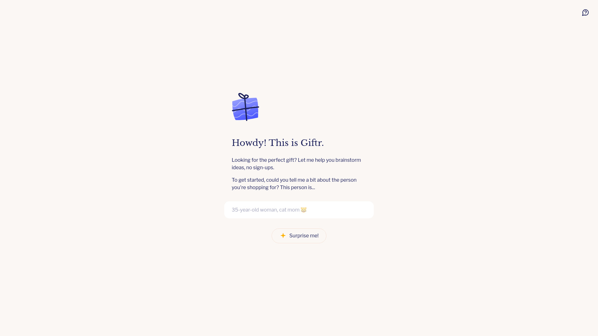 Giftr screenshot