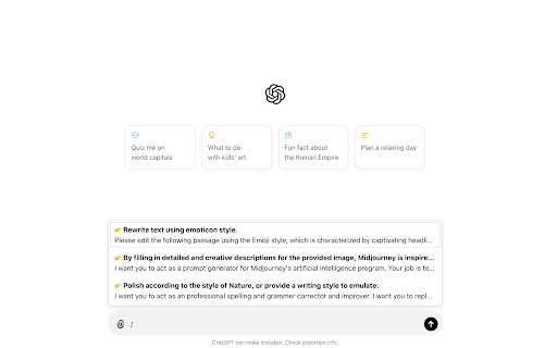 Simplest ChatGPT Prompt Assistant screenshot