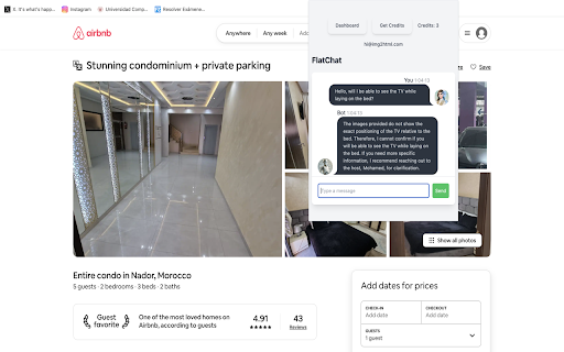 AI Airbnb/Idealista Chat Extension screenshot