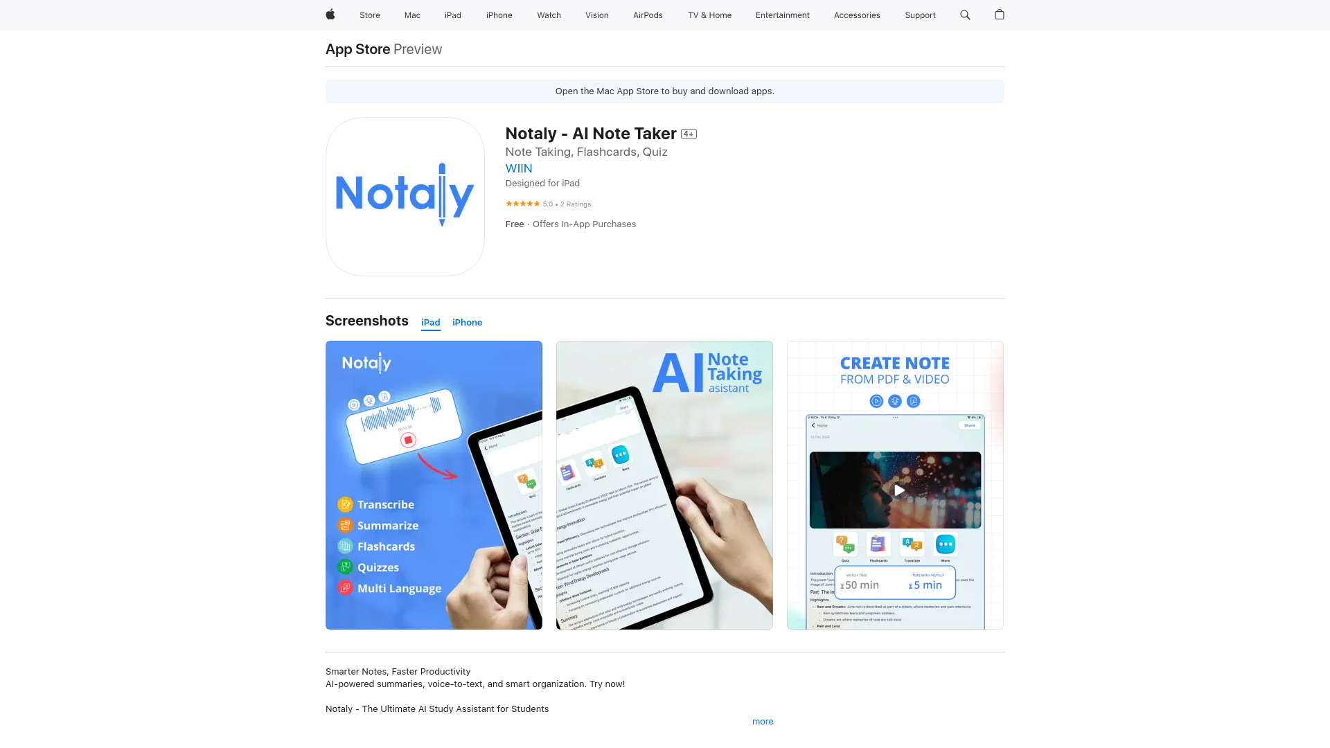 Notaly screenshot