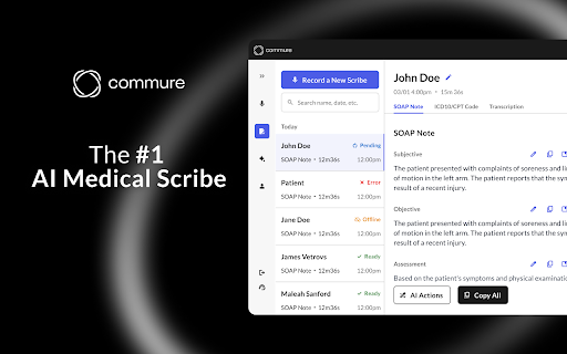 Commure Scribe screenshot