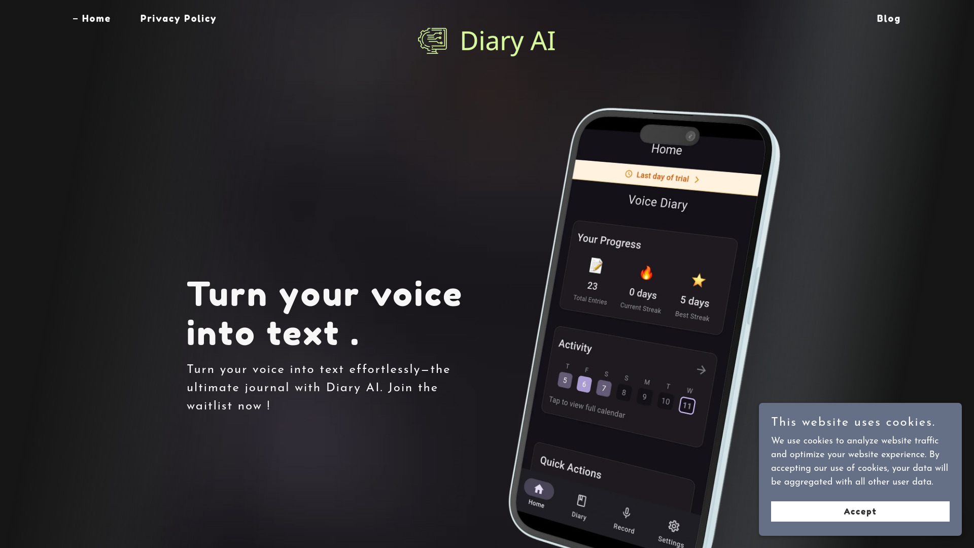 Diary AI screenshot